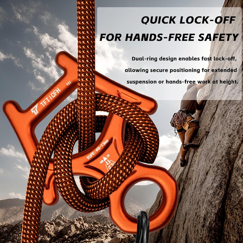 TFTICFH Figure 8 Descender, 30kN Climbing Descender, Heavy Duty 7075 Aluminum Belay & Rappel Equipment for Climbing, Mountaineering, Arborist, Caving, Aerial Yoga - Image 3